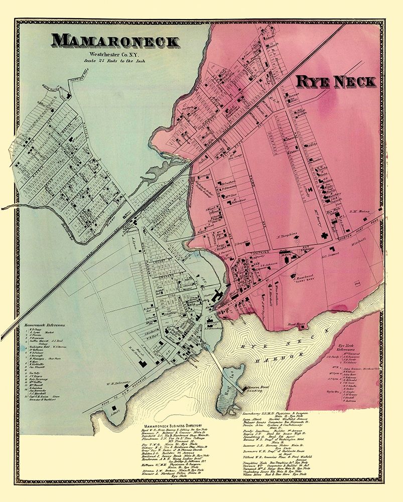 Mamaroneck, Rye Neck New York Landowner art print by Beers for $57.95 CAD