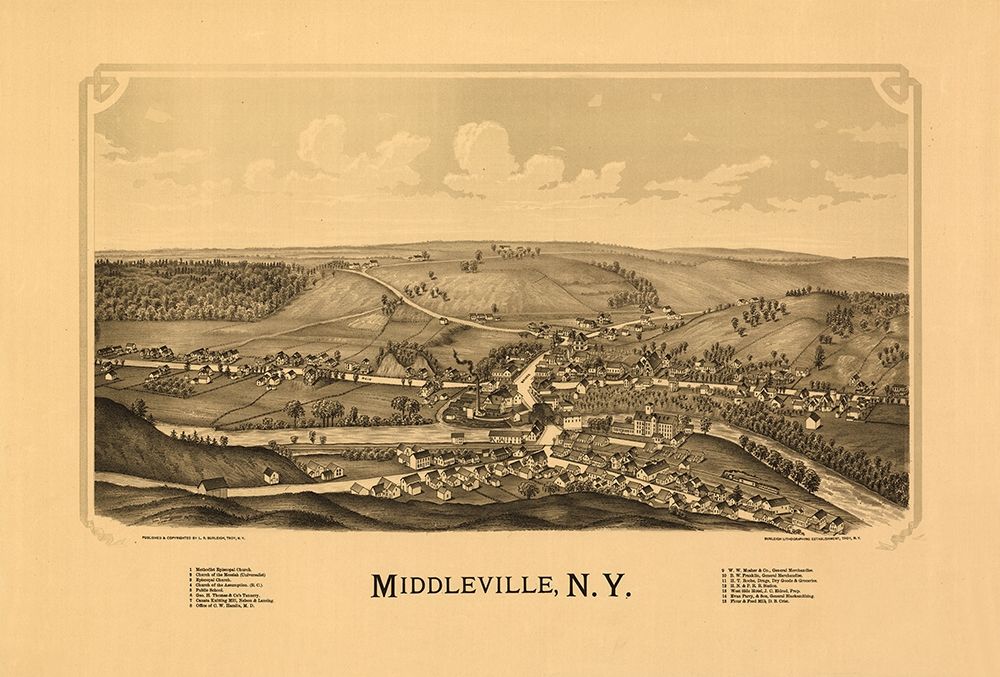 Middleville New York - Burleigh 1890  art print by Burleigh for $57.95 CAD
