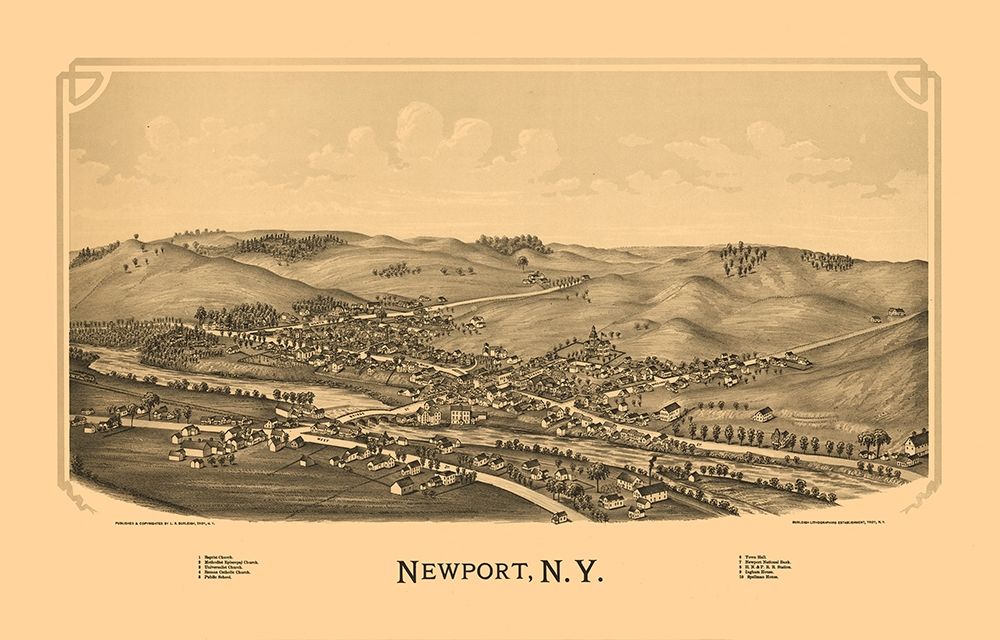 Newport New York - Burleigh 1890  art print by Burleigh for $57.95 CAD