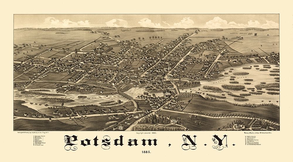Potsdam New York - Burleigh 1885  art print by Burleigh for $57.95 CAD