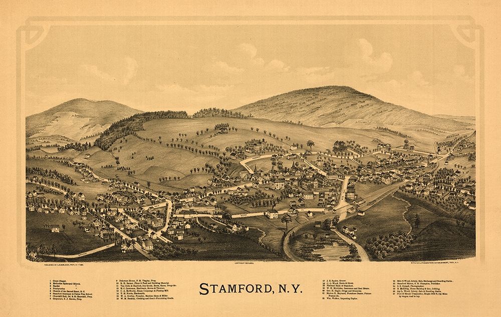 Stamford New York - Burleigh 1890  art print by Burleigh for $57.95 CAD