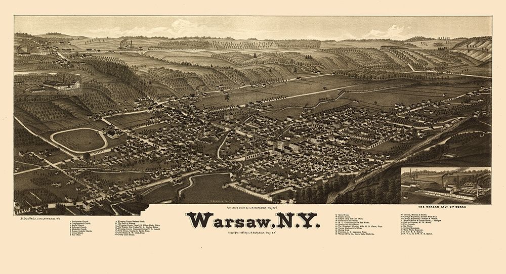 Warsaw New York - Burleigh 1885  art print by Burleigh for $57.95 CAD