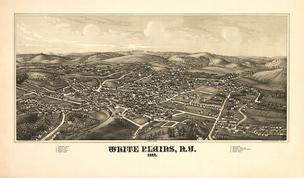 White Plains New York - Burleigh 1887  art print by Burleigh for $57.95 CAD