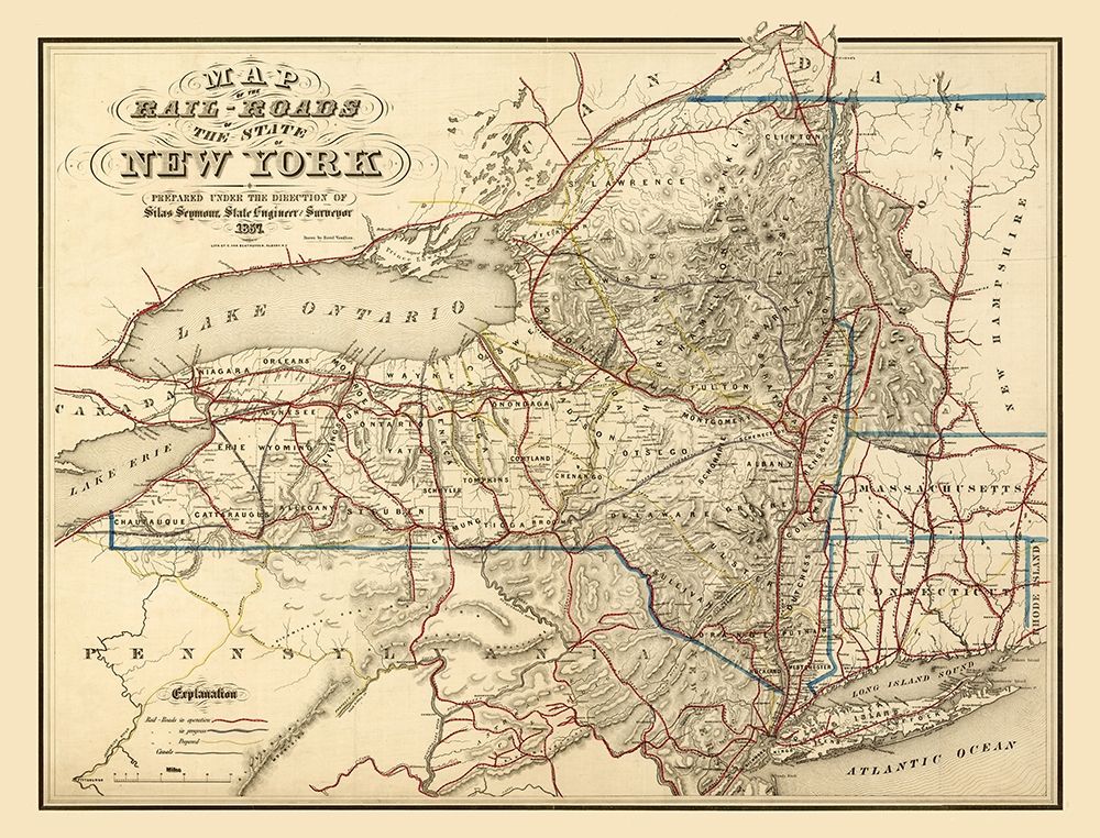 New York Railroads - Seymour 1857  art print by Seymour for $57.95 CAD