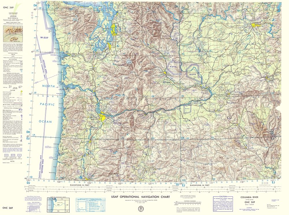 Columbia River Idaho Oregon Washington Sheet art print by USGS for $57.95 CAD