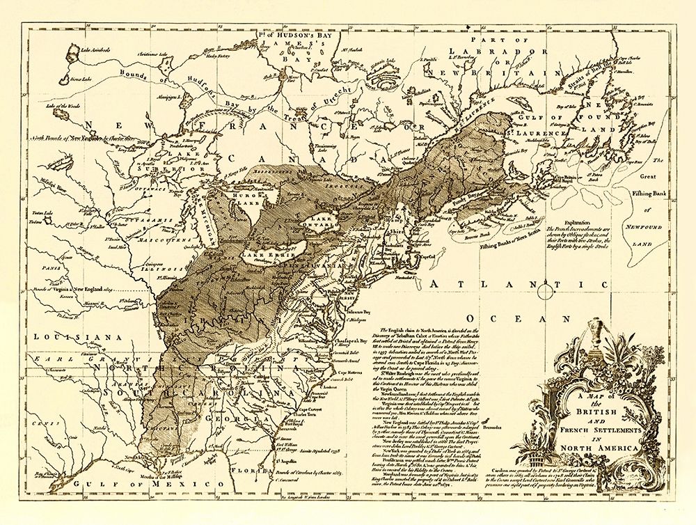 British French Settlements 1750 art print by Unknown for $57.95 CAD