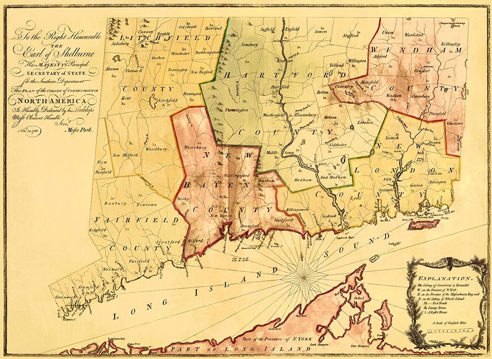 Colony of Connecticut - Park 1766 art print by Park for $57.95 CAD
