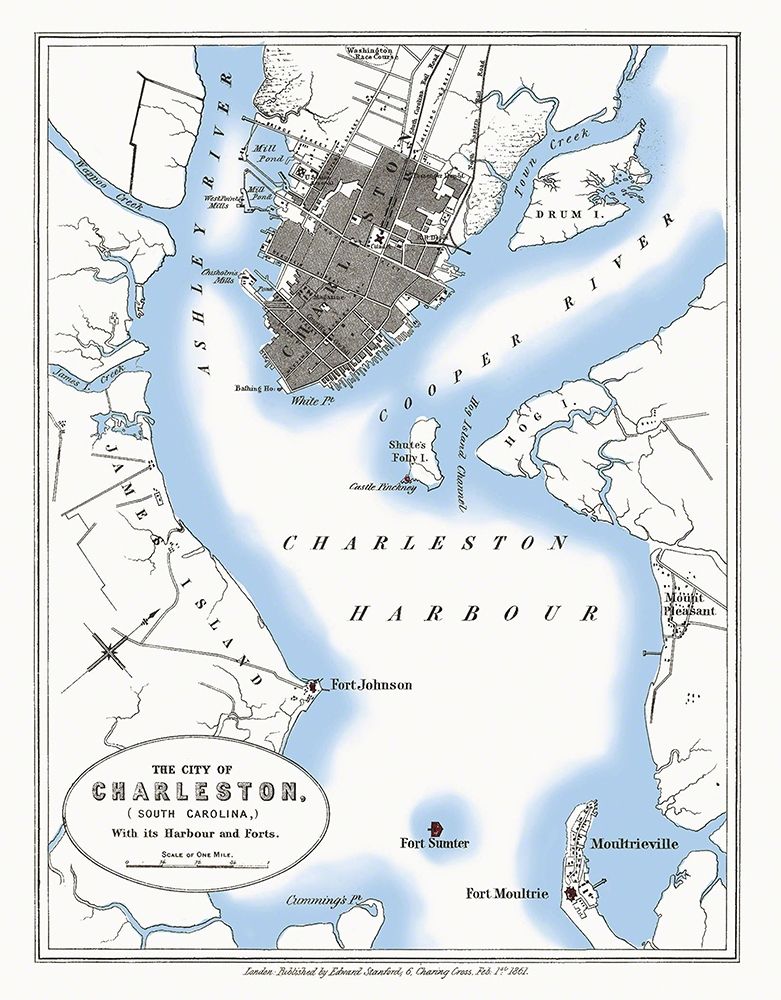 Charleston South Carolina - Stanford 1861 art print by Stanford for $57.95 CAD