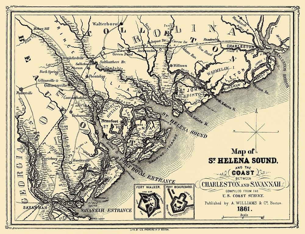 St Helena Sound - Williams 1861 art print by Williams for $57.95 CAD