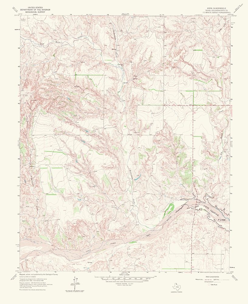 Abra Texas Quad - USGS 1967 art print by USGS for $63.95 CAD