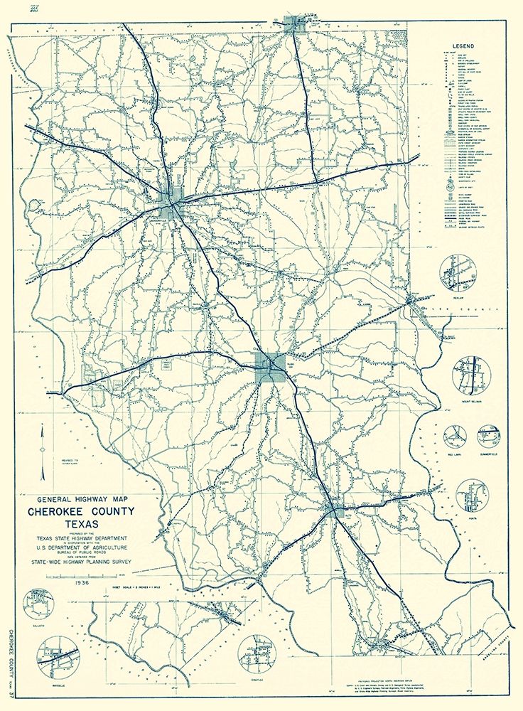 Cherokee Texas Highway - Highway Dept 1936 art print by Highway Dept for $57.95 CAD