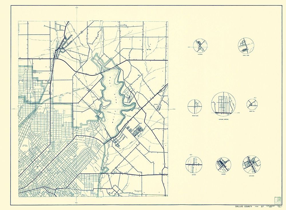 Dallas Texas Cities 3 of 4 - Highway Dept 1936 art print by Highway Dept for $57.95 CAD