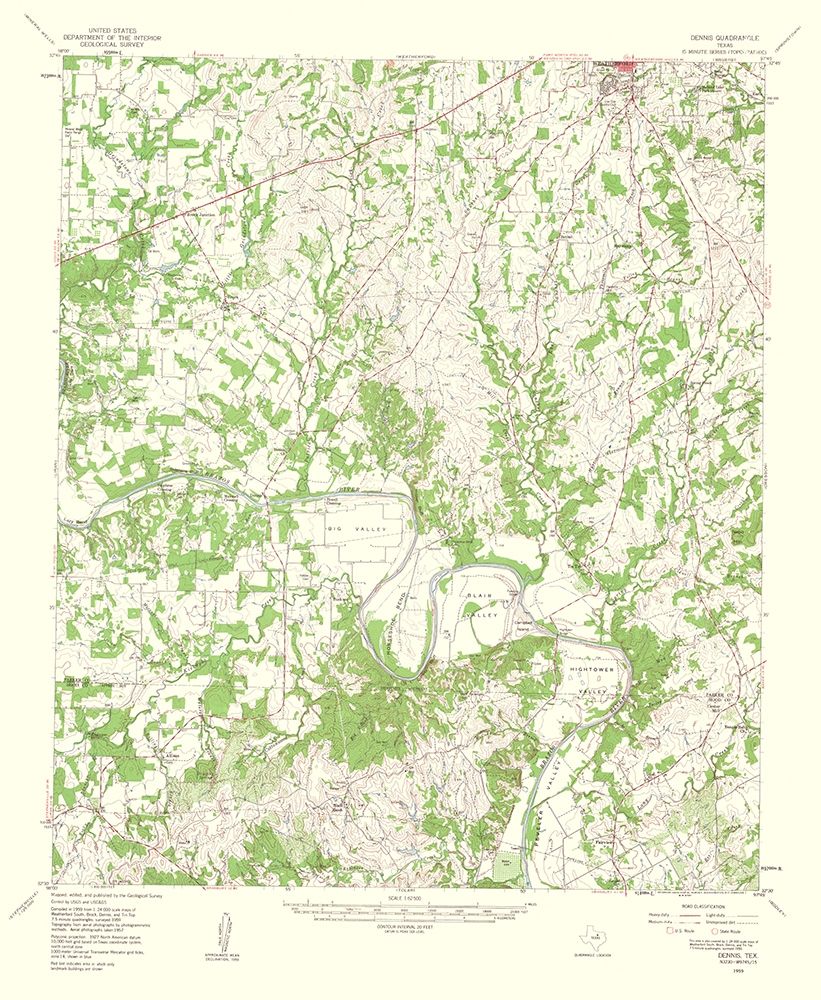 Dennis Texas Quad - USGS 1960 art print by USGS for $63.95 CAD