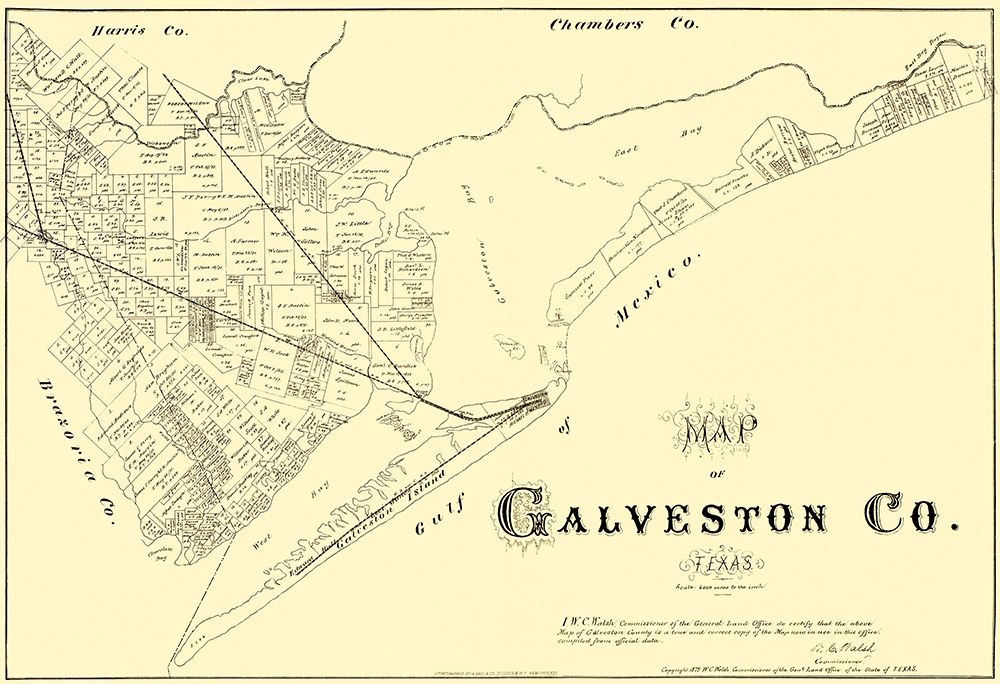 Galveston Texas - Land Office 1879 art print by Land Office for $57.95 CAD