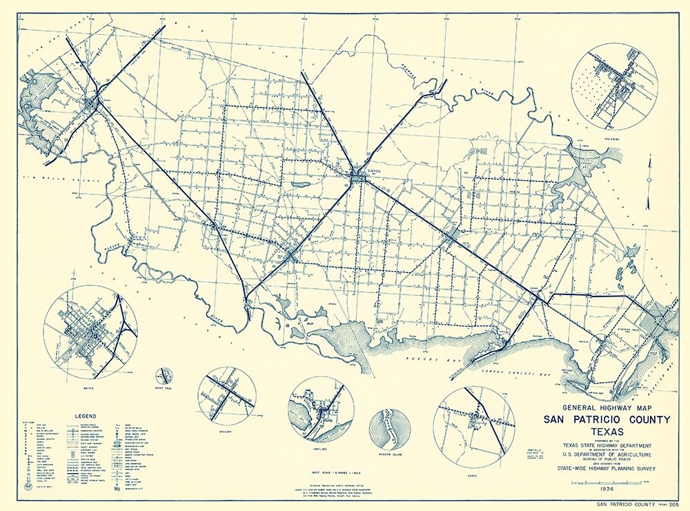 San Patricio Texas Highway - Highway Dept 1936 art print by Highway Dept for $57.95 CAD