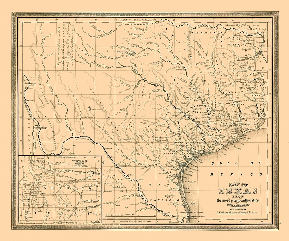 Texas - Williams 1845 art print by Williams for $57.95 CAD