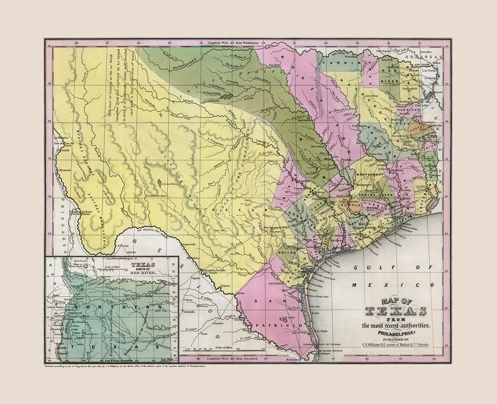 South East Texas - Williams 1845 art print by Williams for $57.95 CAD