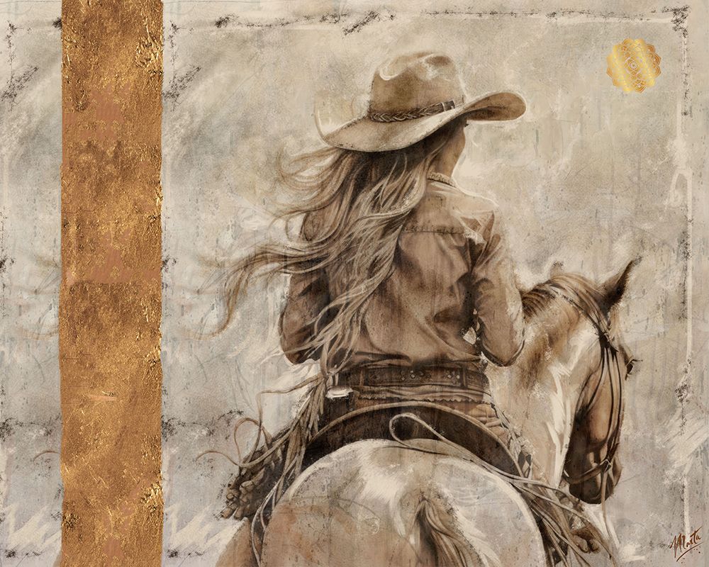 Cowgirl II Gold art print by Marta Wiley for $57.95 CAD