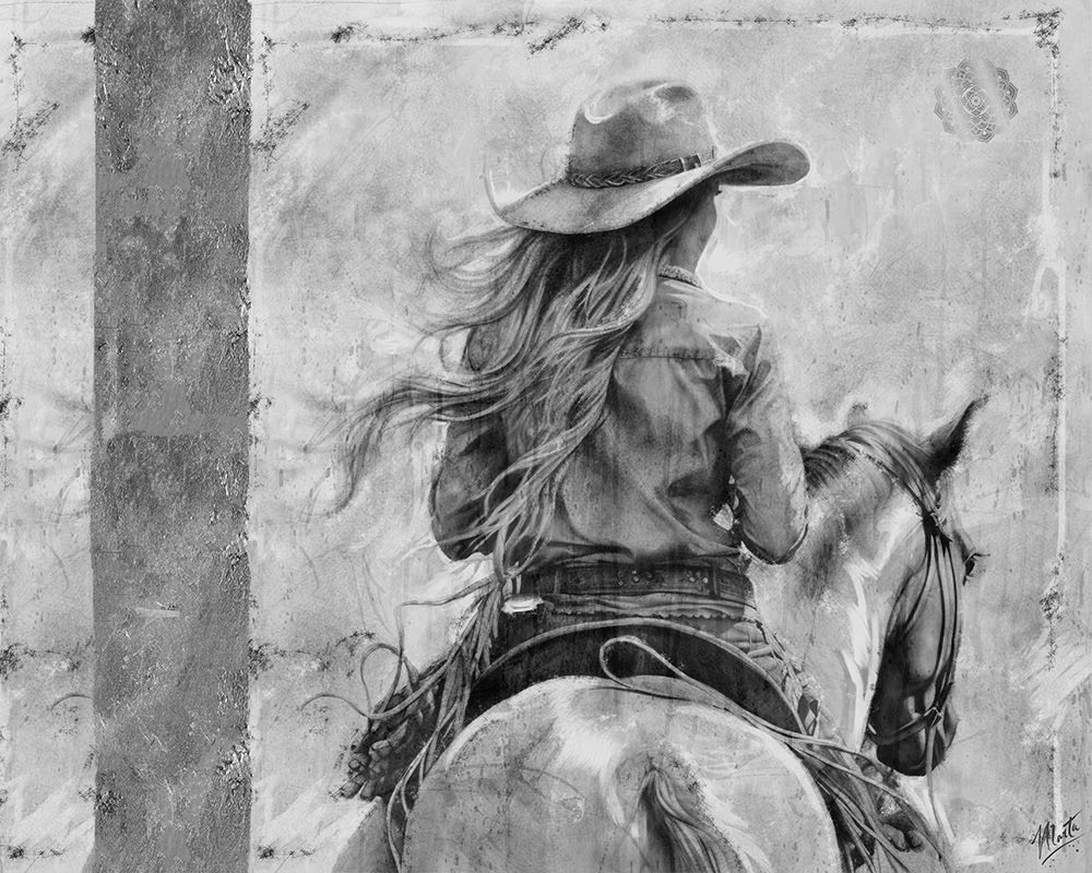 Cowgirl II B And W art print by Marta Wiley for $57.95 CAD