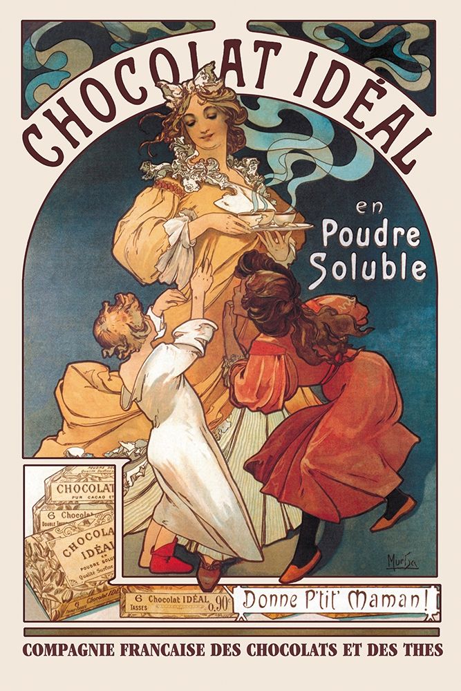 Chocolat Ideal, 1897 art print by Alphonse Mucha for $57.95 CAD