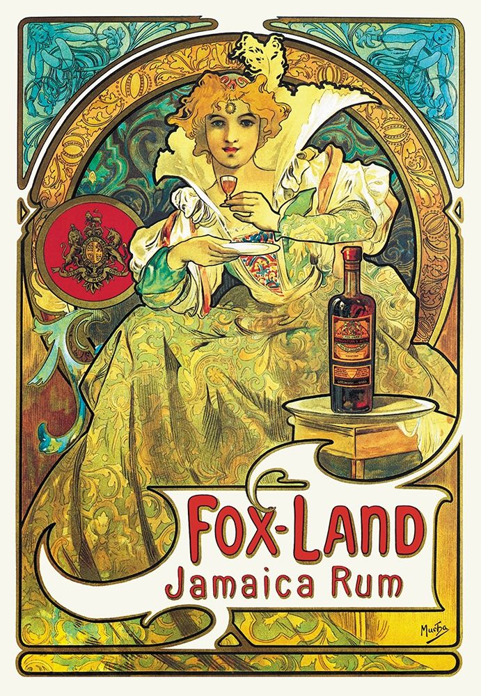 Fox-Land Jamaica Rum, 1897 art print by Alphonse Mucha for $57.95 CAD
