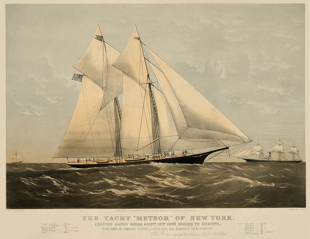 The Yacht Meteor of New York, 1869 art print by Unknown for $57.95 CAD