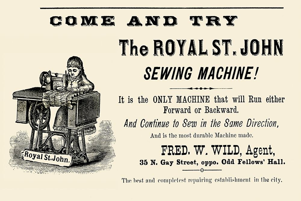 The Royal St. John Sewing Machine art print by Unknown for $57.95 CAD