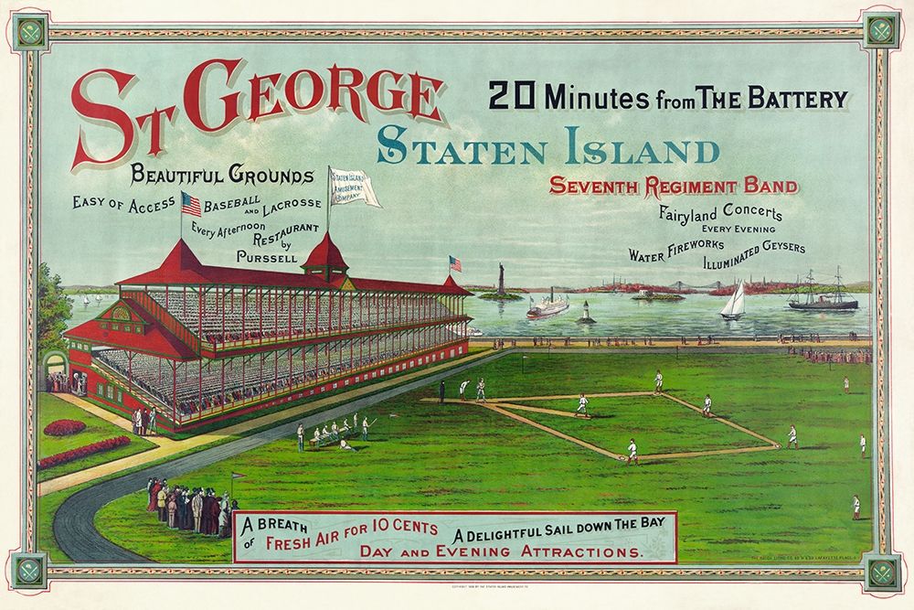 Baseball game being played at St. George Park art print by Unknown for $57.95 CAD
