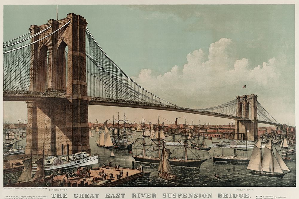 Brooklyn Bridge art print by Unknown for $57.95 CAD