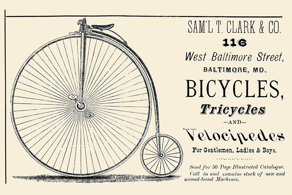 Bicycles, Tricycles, and Velocipedes art print by Unknown for $57.95 CAD