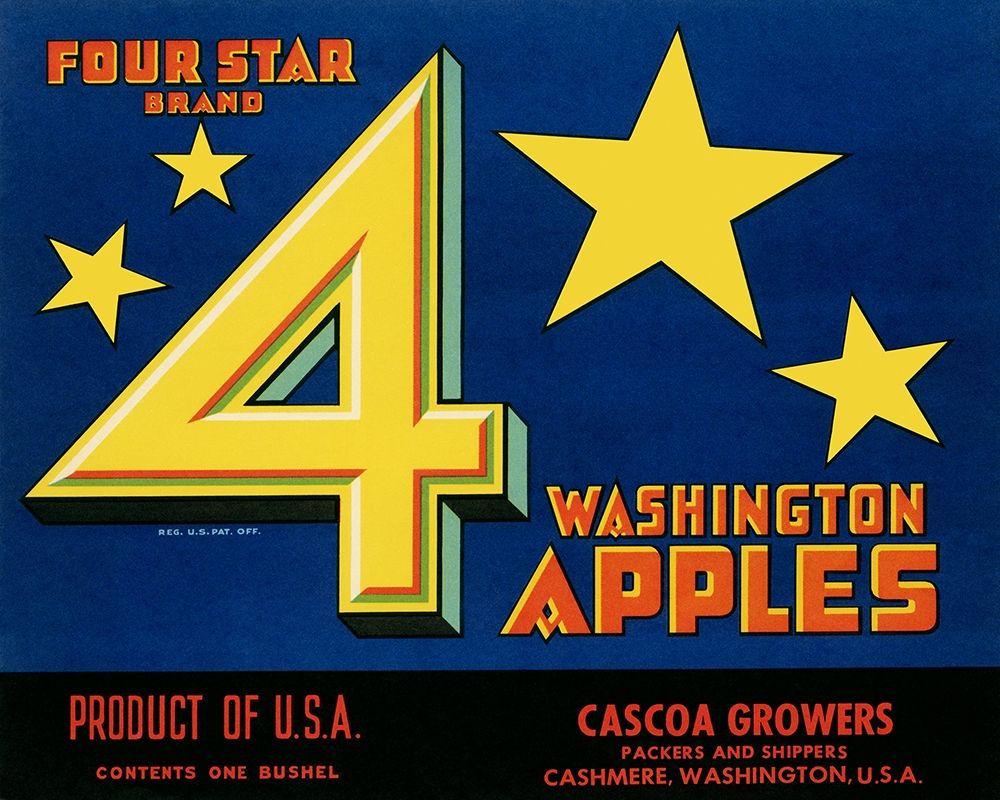 Four Star Brand Washington Apples art print by Unknown for $57.95 CAD