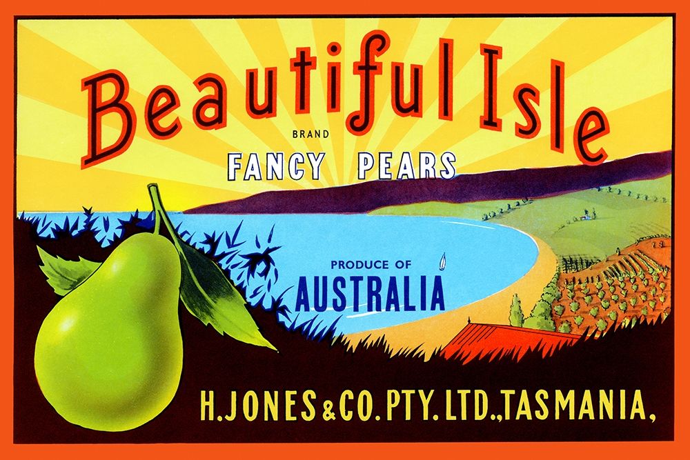 Beautiful Isle Brand Fancy Pears art print by Unknown for $57.95 CAD