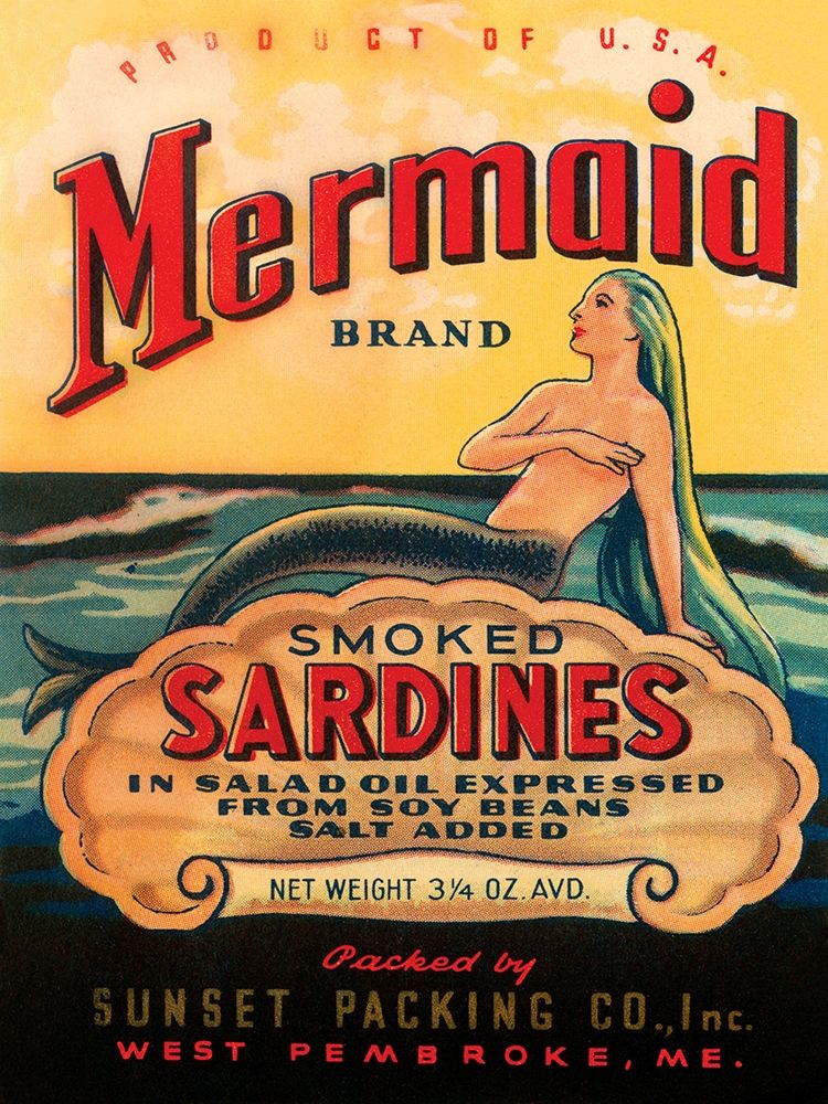 Mermaid Brand Smoked Sardines art print by Unknown for $57.95 CAD