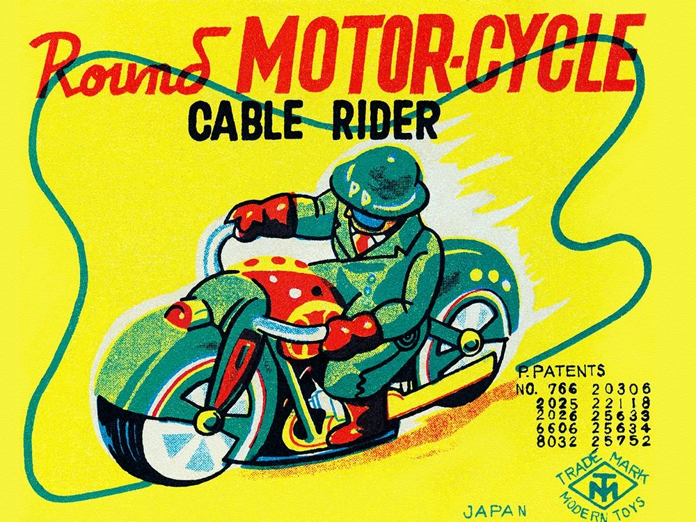 Round Motor-cycle Cable Rider art print by Unknown for $57.95 CAD