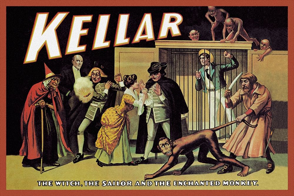Magicians: Kellar: The Witch, the Sailor and the Enchanted Monkey art print by Unknown for $57.95 CAD