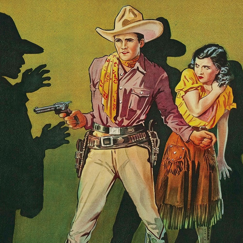 Vintage Westerns: Phantom of the West - Horror in the Dark - Detail art print by Unknown for $57.95 CAD