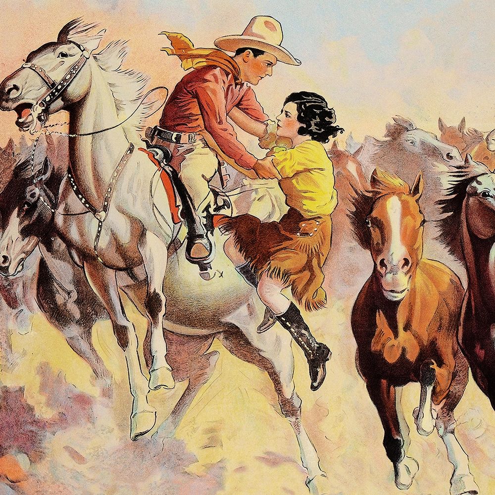 Vintage Westerns: Phantom of the West - Ghost Riders - Detail art print by Unknown for $57.95 CAD