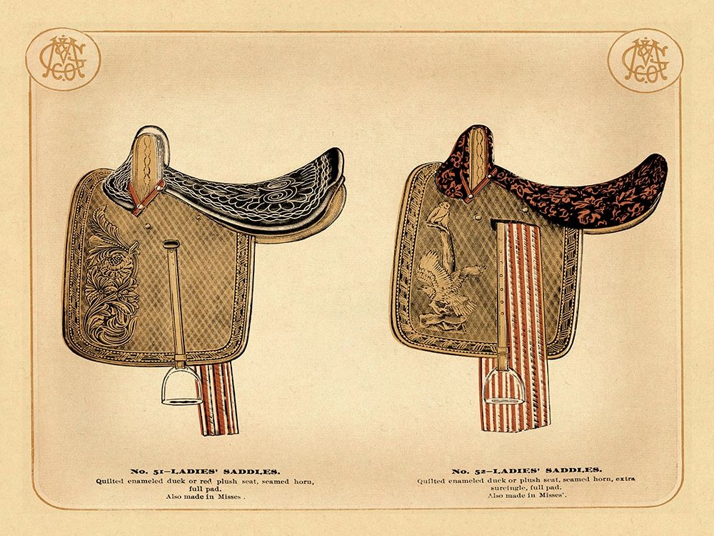 Saddles and Tack: Ladies Saddles #1 art print by Unknown for $57.95 CAD