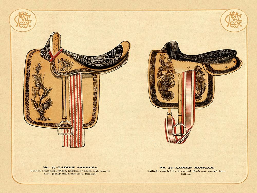 Saddles and Tack: Ladies Saddles #4 art print by Unknown for $57.95 CAD