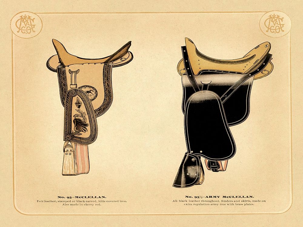 Saddles and Tack: McClellan Saddles #1 art print by Unknown for $57.95 CAD
