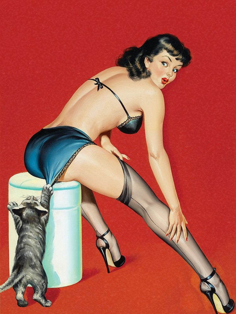 Mid-Century Pin-Ups - Flirt Magazine - Playful Pussy art print by Peter Driben for $57.95 CAD