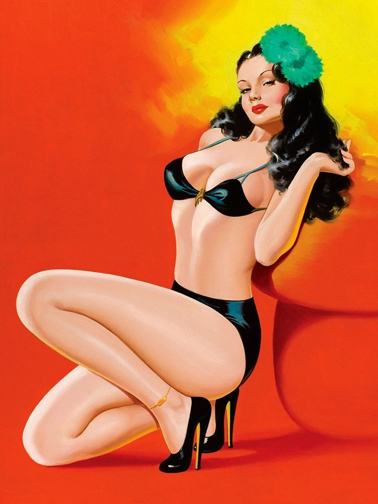 Mid-Century Pin-Ups - Beauty Magazine - Hot in Black art print by Peter Driben for $57.95 CAD