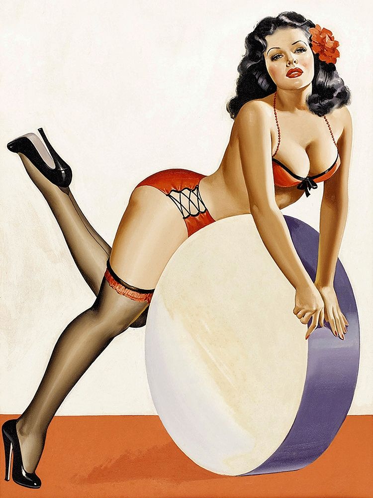 Mid-Century Pin-Ups - Over a drum art print by Peter Driben for $57.95 CAD