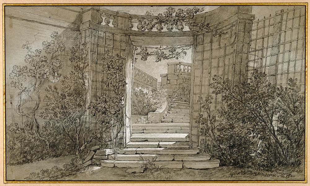 Landscape with a Staircase and a Balustrade, ca. 1744-47 art print by Jean-Baptiste Oudry for $57.95 CAD