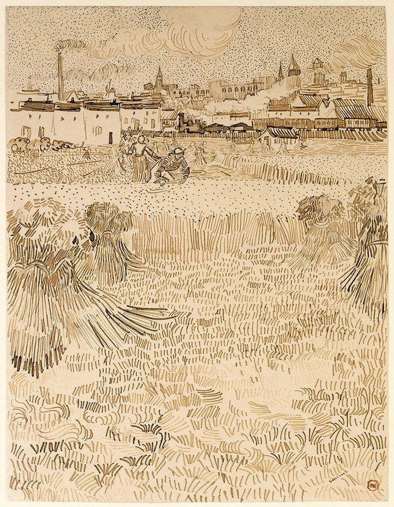 Arles:  View from the Wheatfields art print by Vincent van Gogh for $57.95 CAD