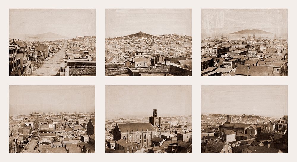 Six-part Panorama of San Francisco, 1855-1856 art print by Carleton Watkins for $57.95 CAD