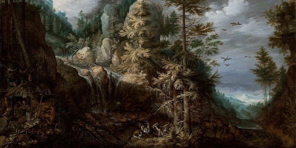 Landscape with the Temptation of Saint Anthony art print by Roelandt Savery for $57.95 CAD