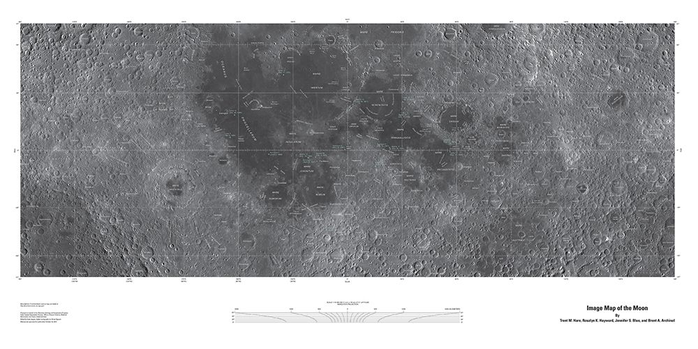 Map of the Moon, Projection art print by United States Geological Survey for $57.95 CAD