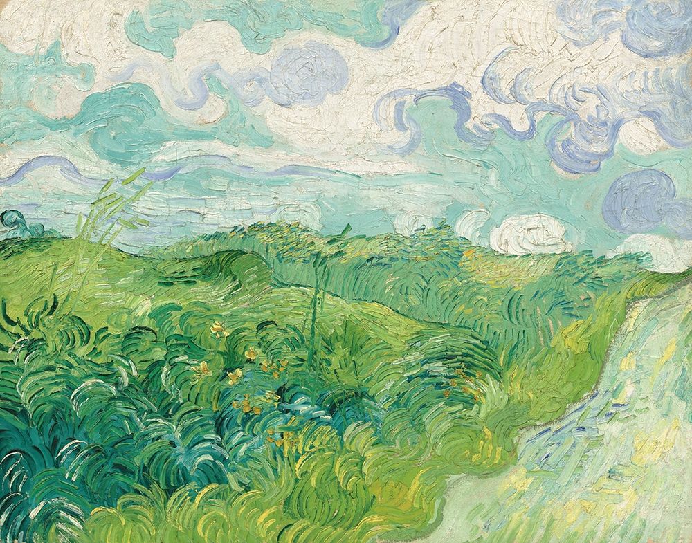Green Wheat Fields, Auvers, 1890 art print by Vincent van Gogh for $57.95 CAD