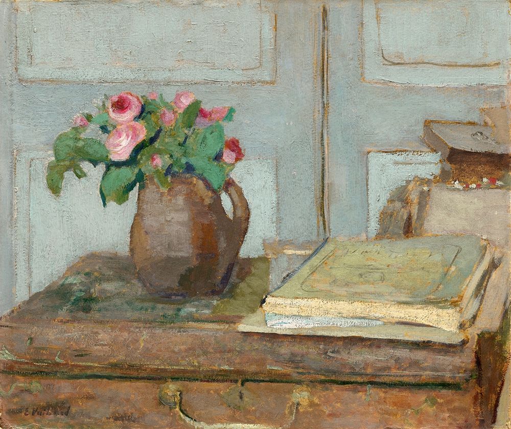 The Artists Paint Box and Moss Roses, 1898 art print by Edouard Vuillard for $57.95 CAD